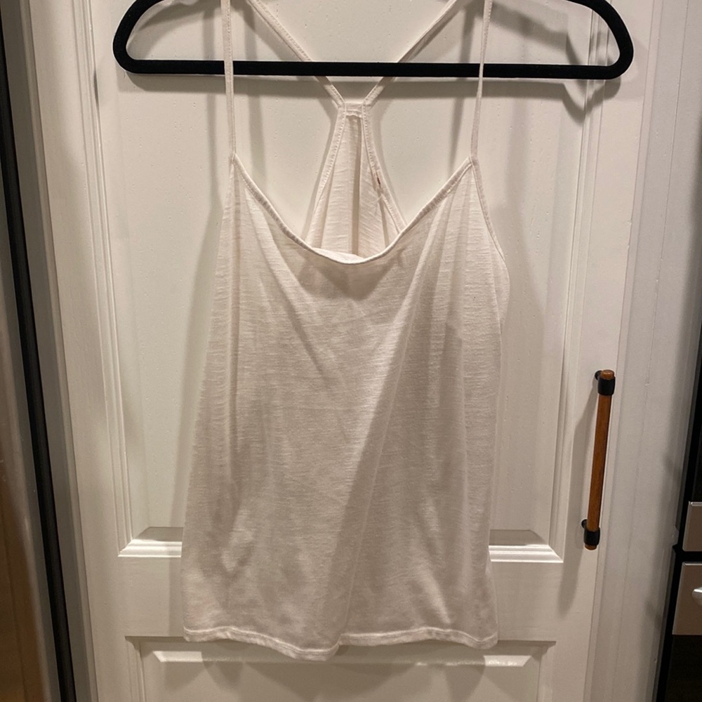 White flowy racerback tank top